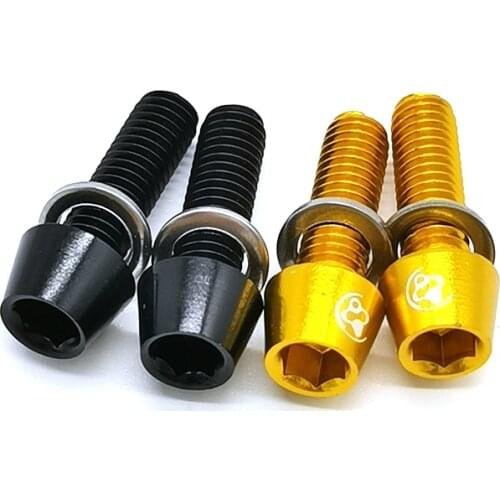 FOURIERS BN-M004 Bike Water Bottle Cage Bolts M5x0.8 17mm Aluminium alloy Screws for Holder Bicycle Accessories