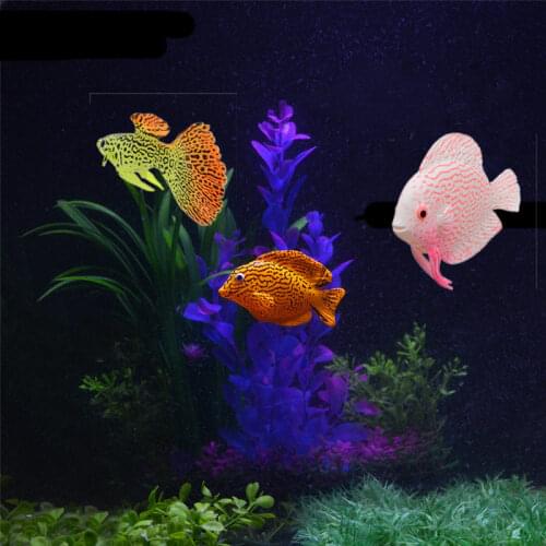 Silicone Artificial Fish Aquatic Landscape Night Luminous Fish Glow In Dark Underwater Fish Tank Decor Aquarium Accessories