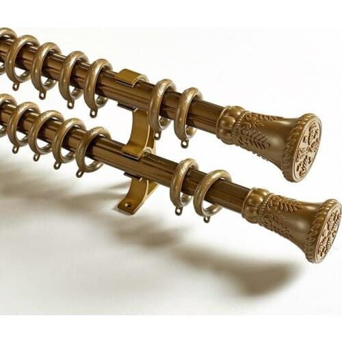 Thick aluminum curtain rod retractable Roman rod nano mute track long bracket single rod double rod curtain rod