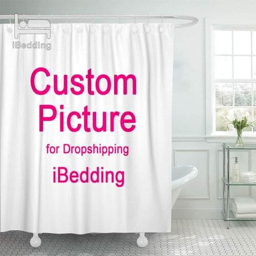 IBedding Custom Shower Curtain Waterproof Bath Curtains POD Customized Photo Polyester Bathroom Decor With Hooks