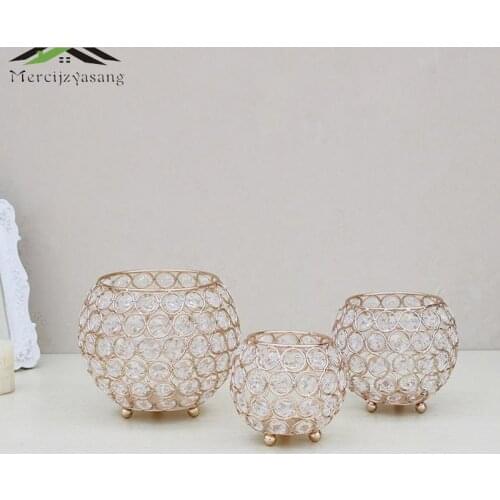 10Pcs/Lot Metal Candle Holders With Crystals Stand Pillar Holder Romantic Gold Candlesticks For Party Wedding Decoration 03201