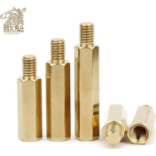 2/5/10/20/50pcs Thread M3*L+6mm Hex Brass Standoff Spacer Screw Pillar PCB Computer PC Motherboard Female Male Standoff Spacer