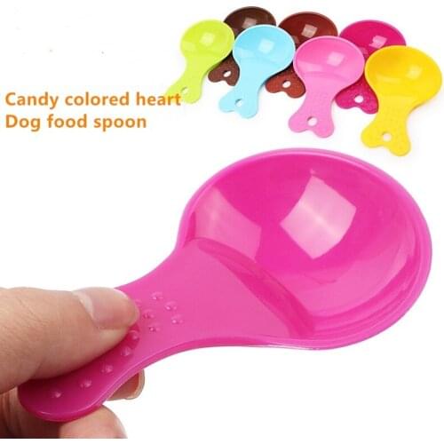 2PCS Candy Color Pet Food Spoon Small Cat Litter Scoop Shovel Pet Feeding Spoon Shovel Cat Dog Food Scoop Spade Dishes