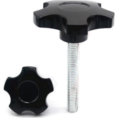 3pcs M6 Torx five star hand screw T&TX bakelite adjustment knob handle bolt black color 10mm-50mm length