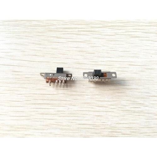 5 Pcs x 6mm High Knob 8 Pin 3 Position 2P3T DP3T Panel Slide Switch 0.5A 50V DC