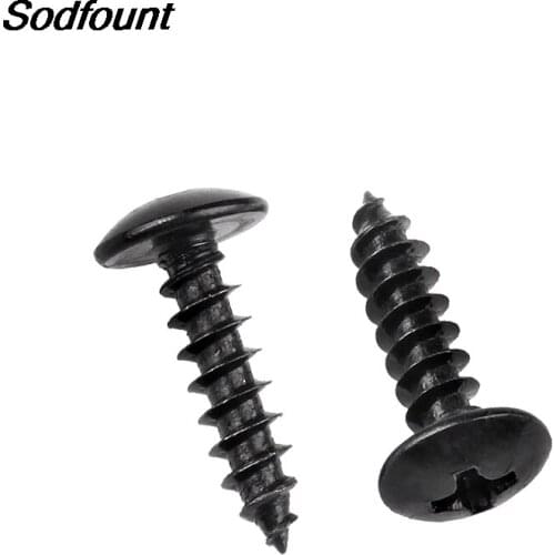 50pcs/25pcs M3 M4 M5*l Steel With Black Phillips Truss Head (cross Recessed Mushroom Head) Self Tapping Screws