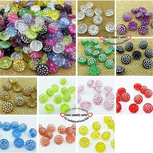 100PCS 13MM Mixed Acrylic Rhinestone Pearl Buttons Fits Coat Boots Sewing Clothes Accessory Sweater Bling Button R-080G