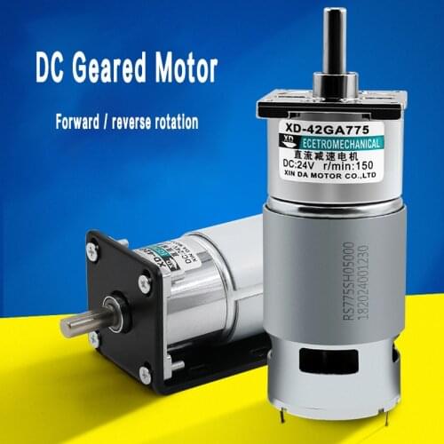 775 DC geared motor with bracket 12V/24V high power high torque motor slow speed reverse rotation speed control small motor