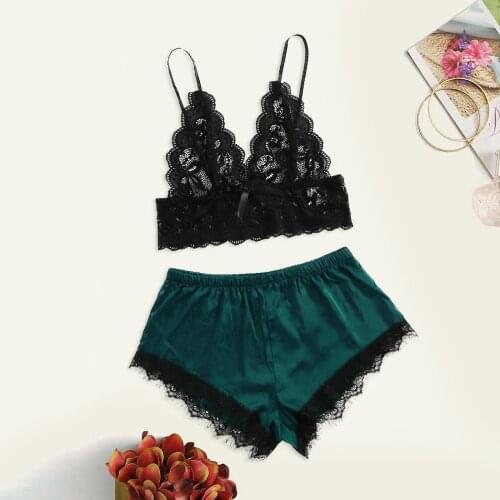 Plus Size Satin Silk Lace Sleepwear Sexy Summer Pajamas Sets Sleeveless Lingerie Set Fashion Women Pyjamas Comfortable Nightwear