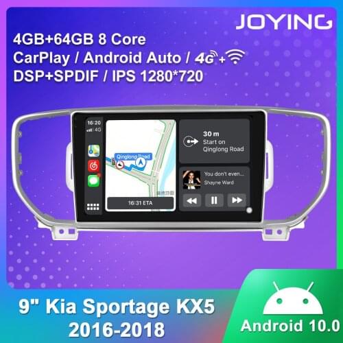 JOYING 9 Inch Android 10.0 Car Radio Bluetooth With Gps Support Rear Camera/WiFi/4G HD 1280*720 For Kia Sportage KX5 2016-2018