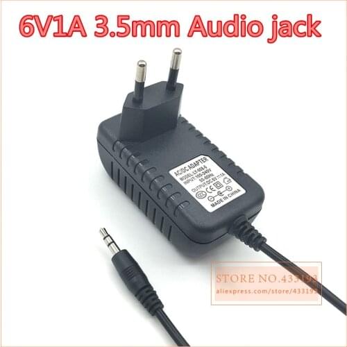 Free shipping 10PCS/Lot NEW 6V1A 6V 1A Audio Converter Adapter RCA L/R with 3.5mm Jack output Eu&US&UK Plug Power Adapter