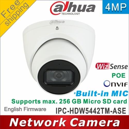 Free shipping dahua International Version IPC-HDW5442TM-ASE 4MP WDR IR50M Eyeball AI Network Camera IP Camera Built-in MIC