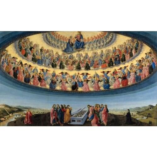 Free shipping decoration picture classic religious figure heaven landscape oil painting ceiling frescoes canvas print on canvas