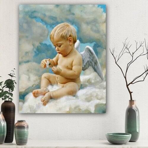 DIY colorings pictures by numbers with colors Our little angel painting drawing painting by numbers framed Home