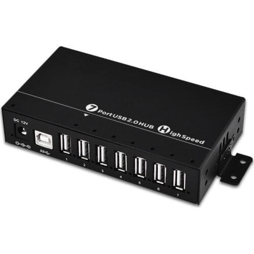 Rack Mounted USB Hub 7 Ports Over-current detection and protection circuit design Supported by Windows 10 OS