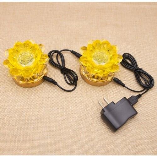 Two LED lotus lamps for battery power supply and electronic lotus lamps for a pair of long-term lamps