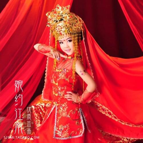 West Land Princess Exotic Style Red Photograhy Costume for Girl and Women Hanfu Costume Indian Costume Stage Performance Wear