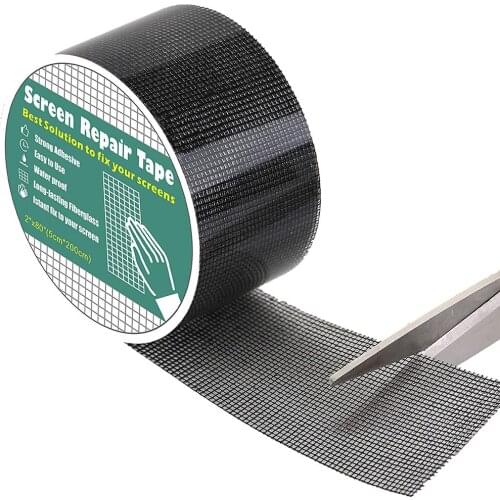 Firberglass Screen Repair Tape black&grey color Anti-mosquitoes for household curtains window Screen repair adhesive tape 5cmx2M
