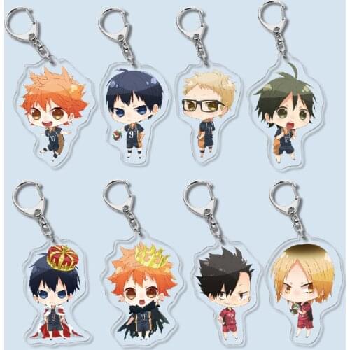Haikyuu!! Hinata kageyama Tendo Satori Ushijima Kenma Acrylic Pendant Figure Keychain Keyring Collection Model Toy Gifts Cosplay