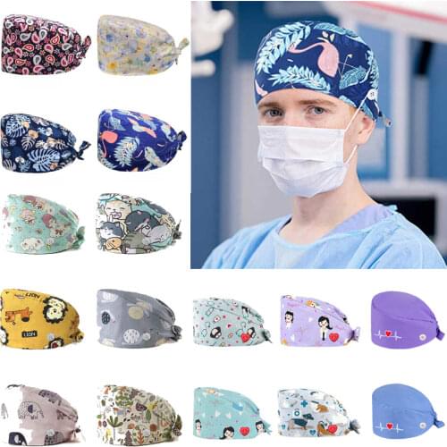 2021 New Heart Embroideried Nurse Hats For Women gorros quirurgic Salon Pharmacy Bonnet Caps Lab Pet Doctor gorro enfermera