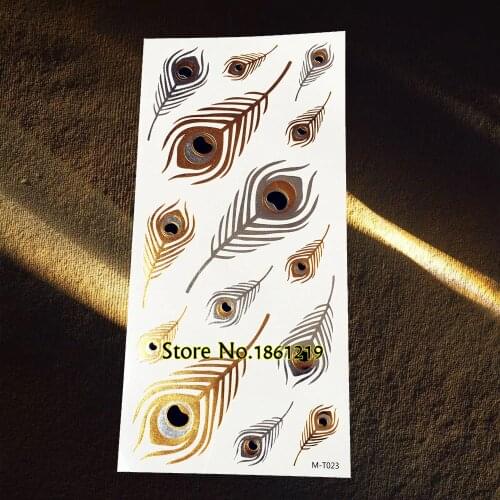 1PC Hot Men Women Henna Temporary Tattoo GGLH-24 Red Gold Indian Hamsa Eye Fatima Elephant Ganesha Fake Jewel Waterproof Tattoos