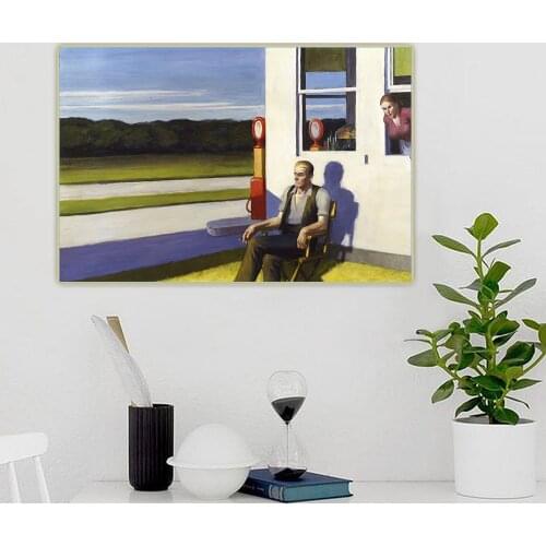 Four Lane Road ,1956, by Edward Hopper Canvas Oil Painting Artwork Aesthetic Picture Wall Backdrop Hanging Decor Home Decoration