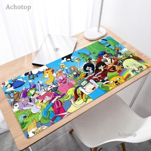 Anime Adventure Time Mouse Pad Pc Gamer Computer Mousepad Cartoon Locking Edge Large Mouse Pad Laptop Keyboards Table Mat PC Mat