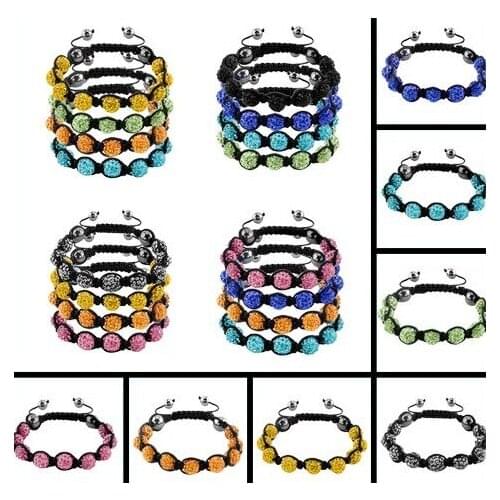 Can choose color free shipping micro pave CZ Disco Ball Beads mix multicolor Bracelet fashion Gift d34sn crystal