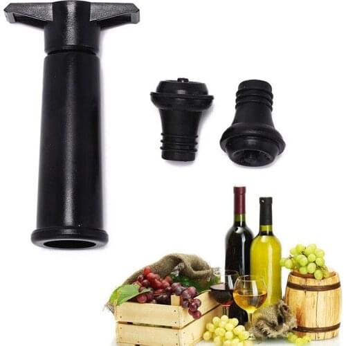 2019 New Wine Bottle Stopper Reusable Vacuum Wine Saver Bottle Sealer Vacuum Pump Preserver with 2 Bottle Stopper Bar Supplies