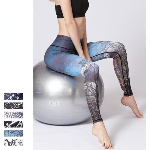 2021 New Pattern Fashion Digital Yoga Pants Womens Printed Quick Drying Elastic Running Fitness Printed Pants