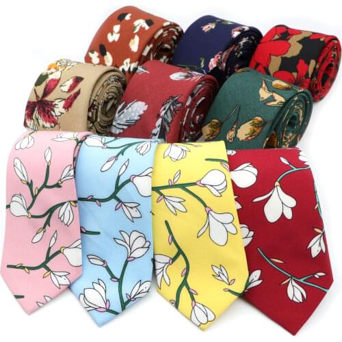 Brand New Mens Floral Neck Ties Casual Polyester 7cm Slim Necktie Skinny Ties For Wedding Party Gift Accessories