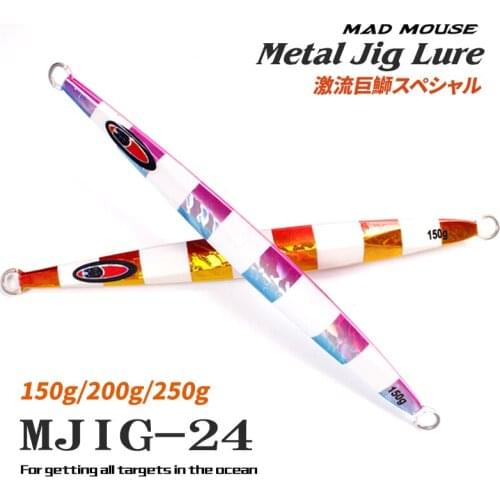 NEW MADMOUSE Slow Jigging Metal Lead Lure 150g 200g 250g Saltwater Metal Fishing Lures Artificial Bait Casting Fishing Tackle