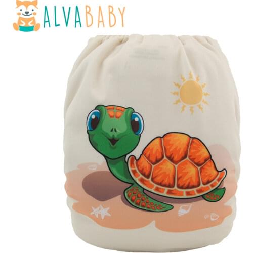 New Arrival! Alvababy Cloth Diapers Baby Positioned Digital Pocket Diaper Washable Baby Nappy with 1pc Microfiber Insert