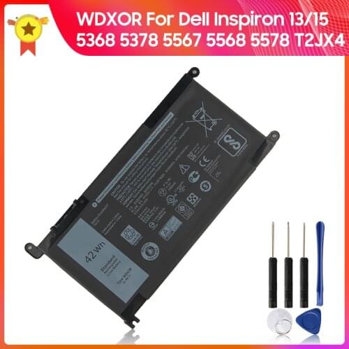Original Laptop Battery T2JX4 3CRH3 WDXOR WDX0R for Dell Inspiron 13 5000 5368 5378 7368 14 7000 7460 5567 7560 P61F 15MF FW8KR