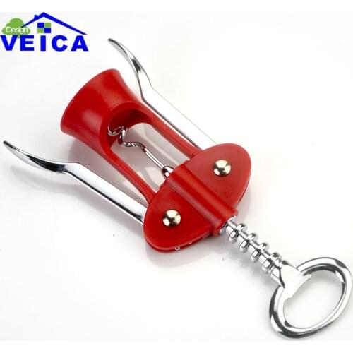 Red Stainless Steel Metal Wine Corkscrew Multifunctional Creative Rotary Cap Cover Champagne Beer Red Wine Bottle Opener