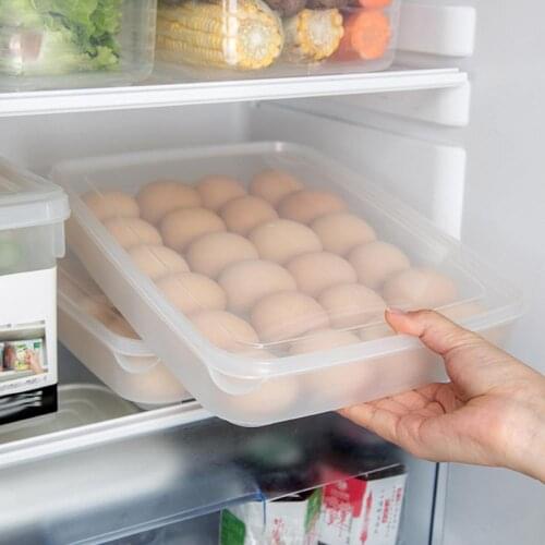 Plastic 24 Grids Home Kitchen Refrigerator Egg Storage Box Container Holder Case