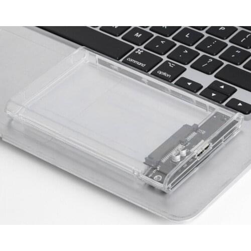 Transparent 2.5\" HDD Enclosure SATA to USB3 Portable Clear Hard Drive Disk SSD 1XCB