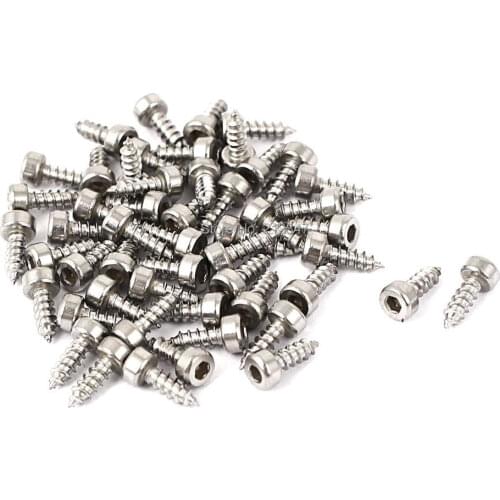 M2x6mm Stainless Steel Hex Drive Head Cap Self Tapping Drilling Screws 50pcs