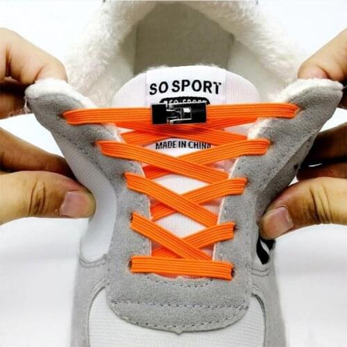 New 1 Second Quick Elastic Shoelaces Flat Shoe laces No Tie Cross Buckle Lock Shoelace Kids Adult Leisure Sneakers Lazy laces