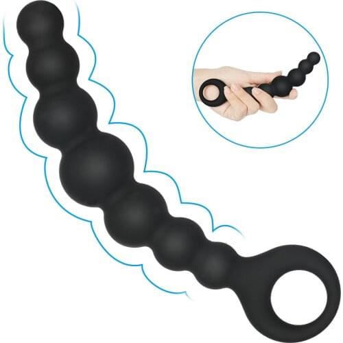 Silicone Big Anal Beads Butt Plug Manual Anal Plug Toy Anal Stimulator Ball Bead Male Prostate Massager Anal adult toys