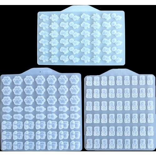 Bear Cat Dinosaurs Silicone Mold DIY Decorating Clay Tools Translucent Accessories Epoxy Resin Molds Cake Biscuits Candy Mould