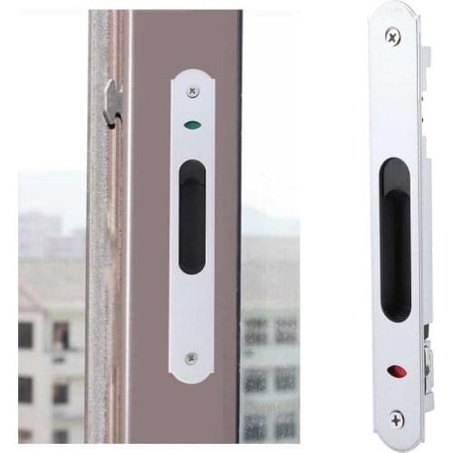 Modern Stainless Steel Sliding Glass Door Window Lock Home Security Single Sided Hook Lock Security Concealed Door Lock Catch