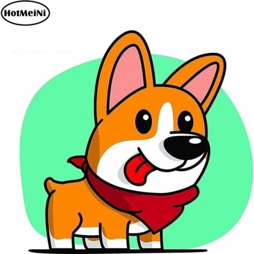 HotMeiNi 13cm x 12.5cm Cute Koji Car Sticker Pet Dog Decal Vinyl Rear Windshield Car Head Stickers Waterproof Car Styling