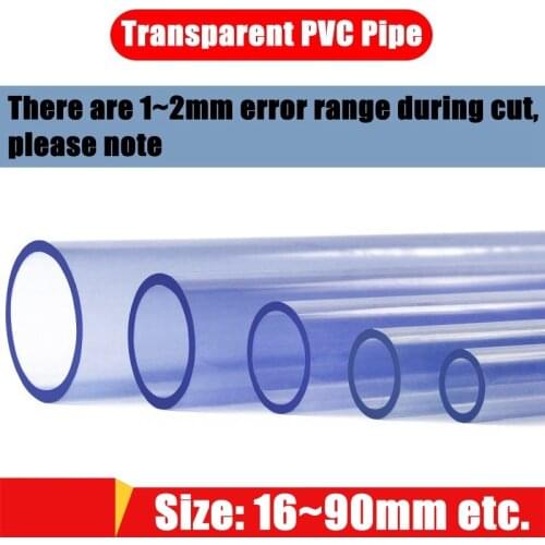1pc O.D 16~90mm PVC Pipe Aquarium Fish Tank Water Supply PVC Tube Garden Irrigation Watering Fittings Planting Frame 50CM Long