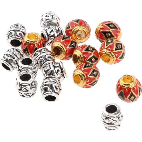 18Pcs Hair Tubes Beads Dreadlocks Hair Braiding Jewelry Beards Decorations DIY Accessories 5 Styles Combo Optional