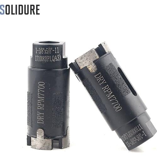 2pcs/set 1-3/8" 35mm arbor 5/8-11" Vacuum Brazed protection diamond core bit for dry drilling stone,tile and concrete