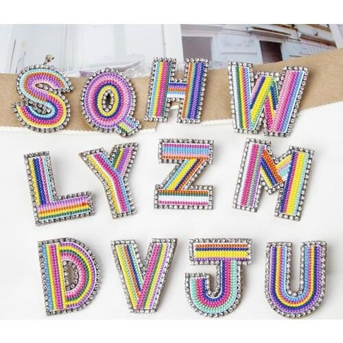 2020 new fashion jewelry colorful A-Z 26 letter stud earrings for women girl crystal rhinestone wedding party accessories gift