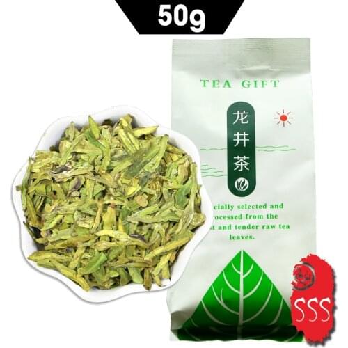 2021 Superfine Xihu Dragon Well Green Chinese Tea The West Lake Health Care Dragon Well Portable Packing 50g