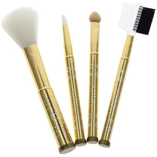 4Pcs Best Cheap Professional Make Up Brush Set Include Blush Sponge Applicator Eyebrow Brush And Eyelash Comb Shadow Brush