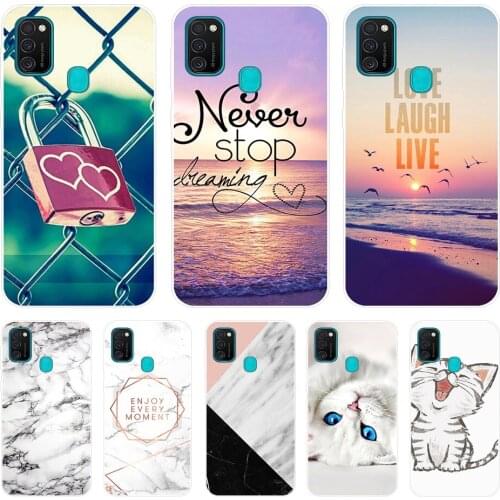 For Samsung M21 Case 6.4 inch Silicone Soft Back Cover For Samsung Galaxy M21 Case Cartoon TPU Coque for Samsung M 21 Bumper Bag
